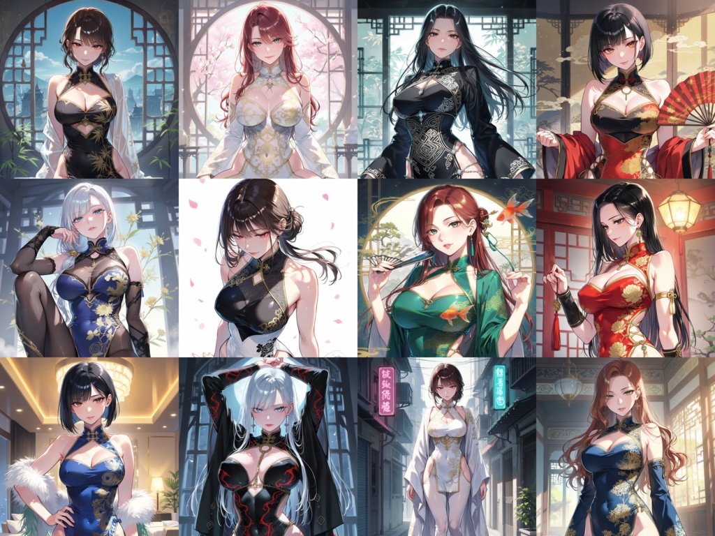 【Anima Base向け】チャイナドレス イラストプロンプト集100種