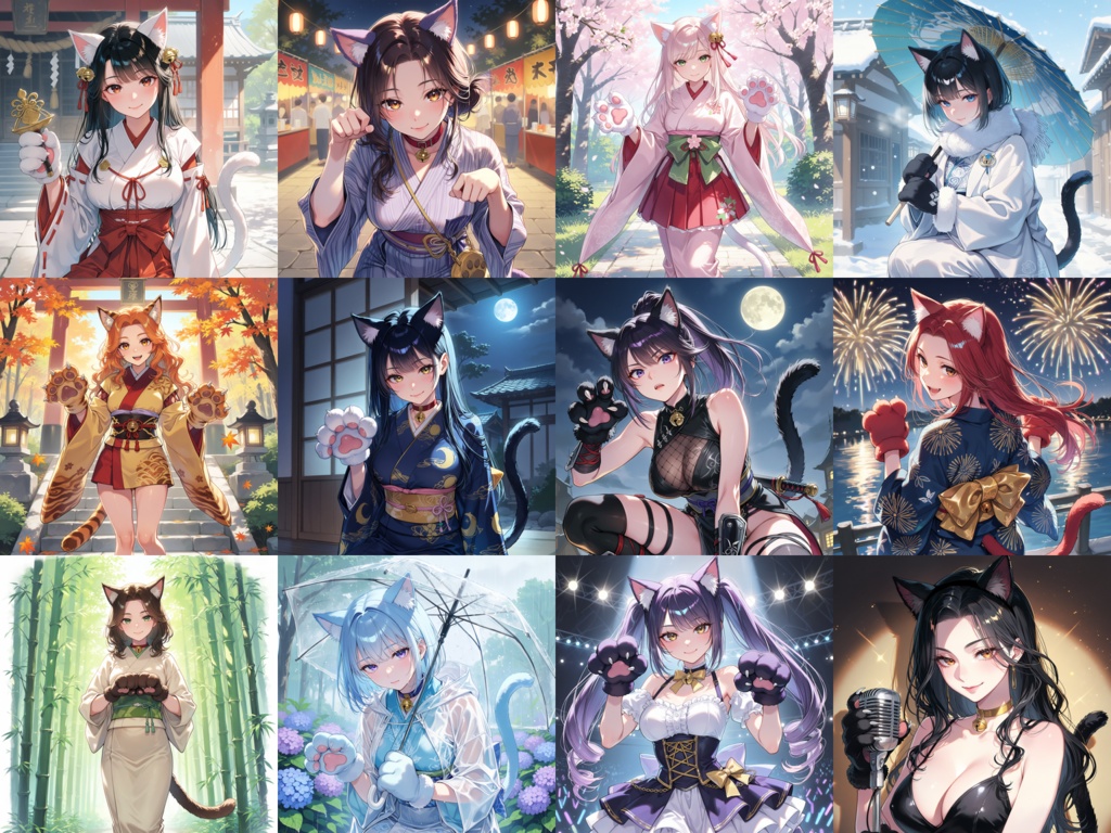 【Anima Base向け】ネココスプレ・ イラストプロンプト集100種