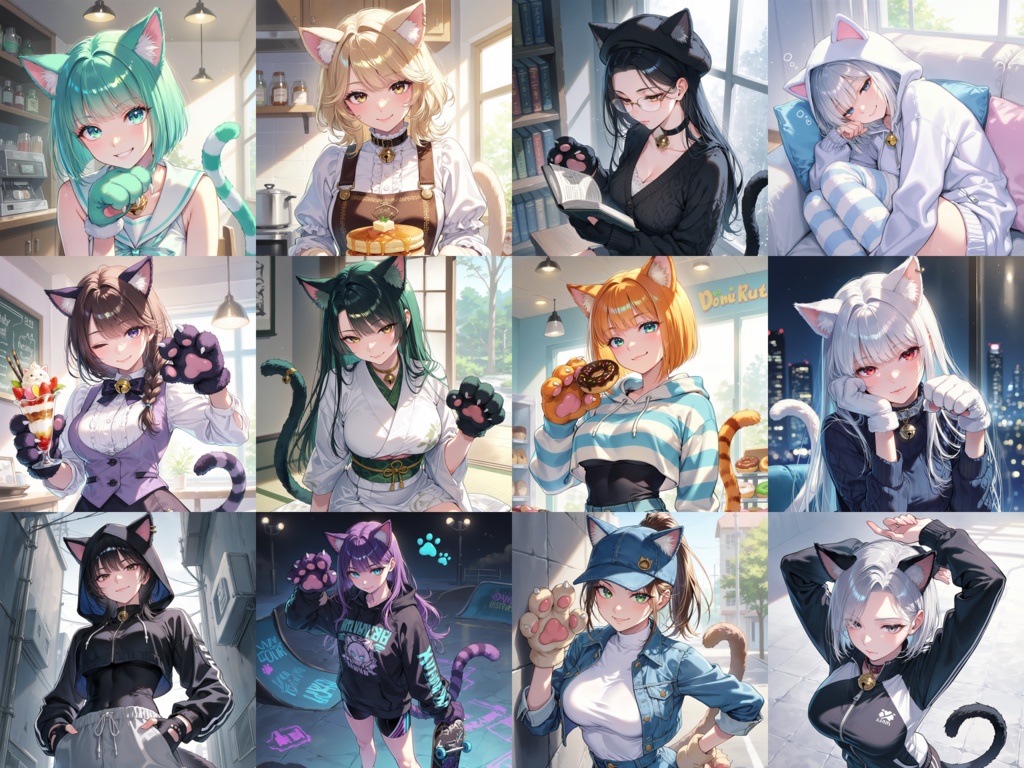 【Anima Base向け】ネココスプレ・ イラストプロンプト集100種