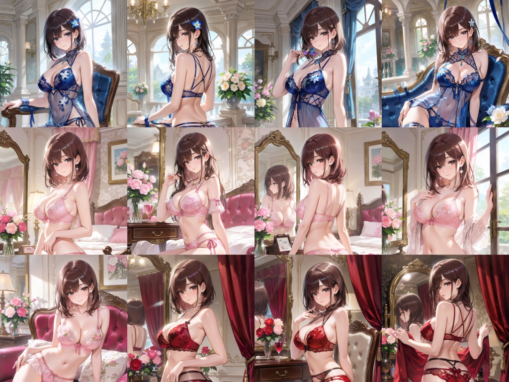 【Anima Base】高級ランジェリー広告風 AIイラストプロンプト集100選
