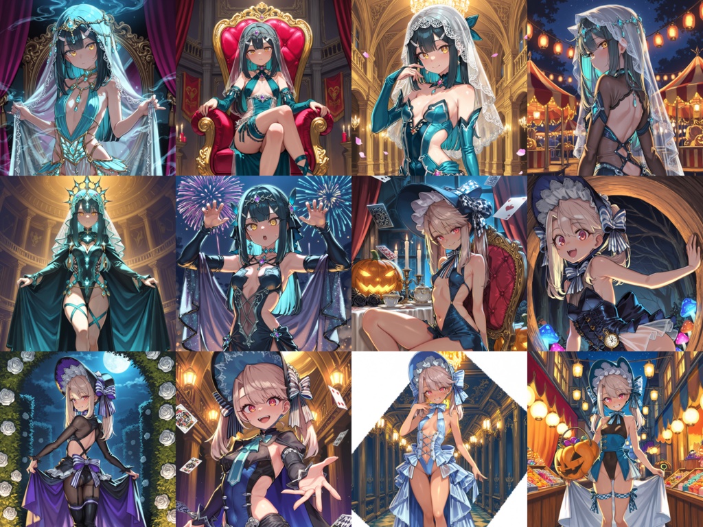 【Anima Base】ハロウィン・ワンダーランド 300種|不思議の国のアリスモチーフ衣装プロンプト集【HTML】