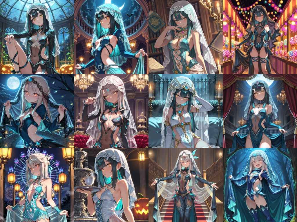【Anima Base】ハロウィン・ワンダーランド 300種|不思議の国のアリスモチーフ衣装プロンプト集【HTML】