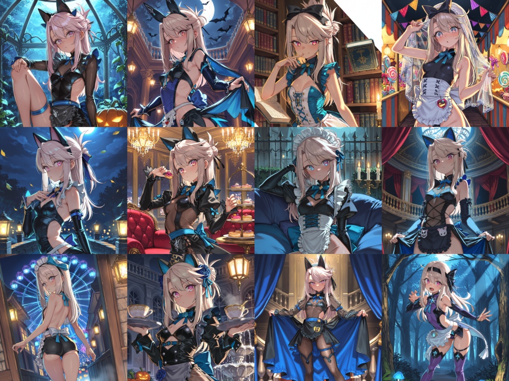 【Anima Base】ハロウィン・ワンダーランド 300種|不思議の国のアリスモチーフ衣装プロンプト集【HTML】