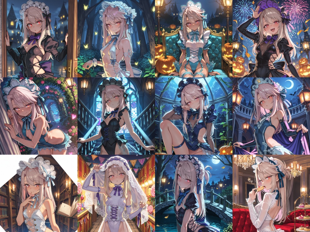【Anima Base】ハロウィン・ワンダーランド 300種|不思議の国のアリスモチーフ衣装プロンプト集【HTML】