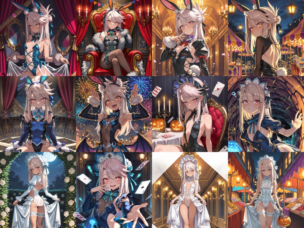 【Anima Base】ハロウィン・ワンダーランド 300種|不思議の国のアリスモチーフ衣装プロンプト集【HTML】