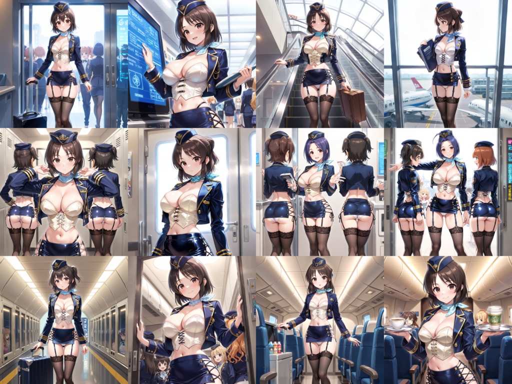【Anima Base】世界のフライトアテンダント制服・超ミニ＆フェティッシュ衣装250種プロンプト集