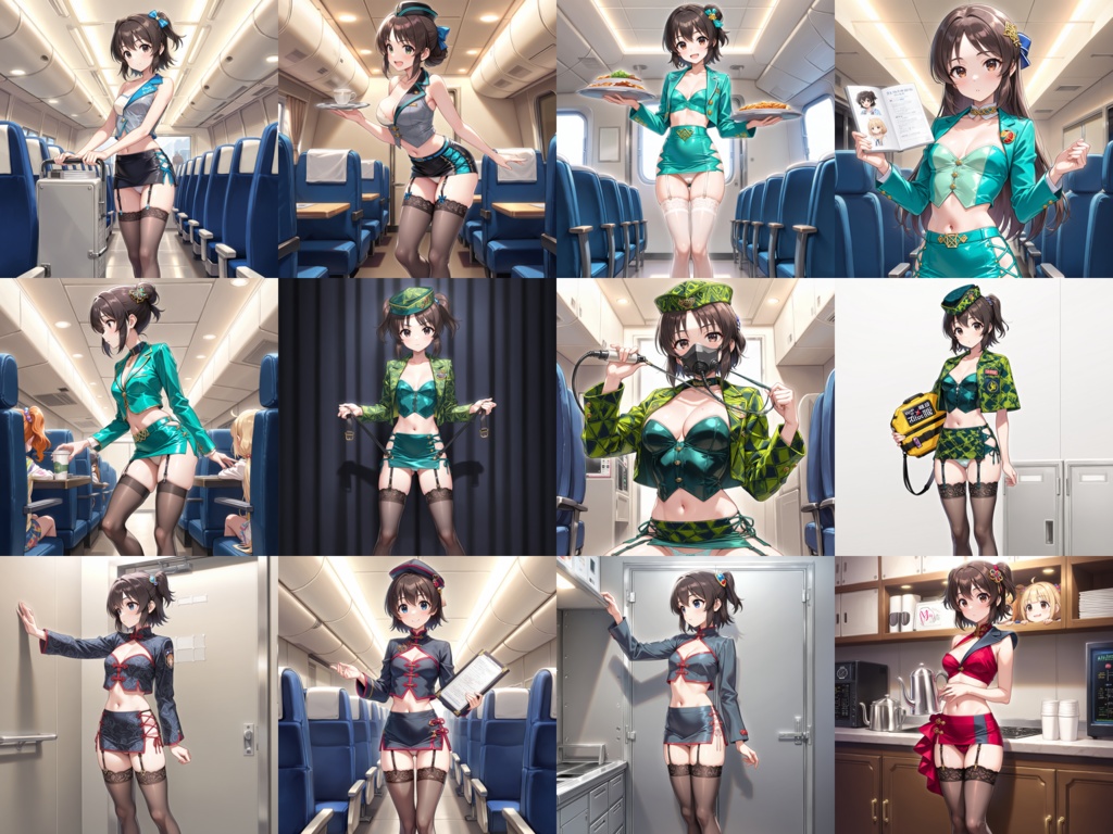 【Anima Base】世界のフライトアテンダント制服・超ミニ&フェティッシュ衣装250種プロンプト集