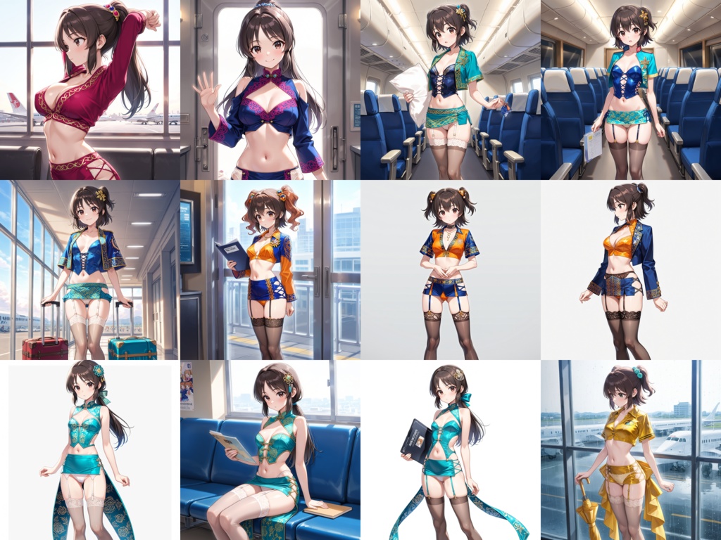 【Anima Base】世界のフライトアテンダント制服・超ミニ&フェティッシュ衣装250種プロンプト集