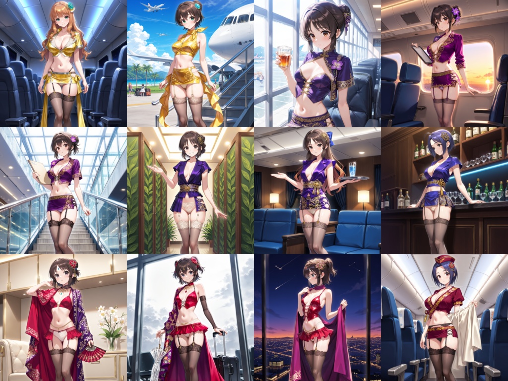 【Anima Base】世界のフライトアテンダント制服・超ミニ&フェティッシュ衣装250種プロンプト集