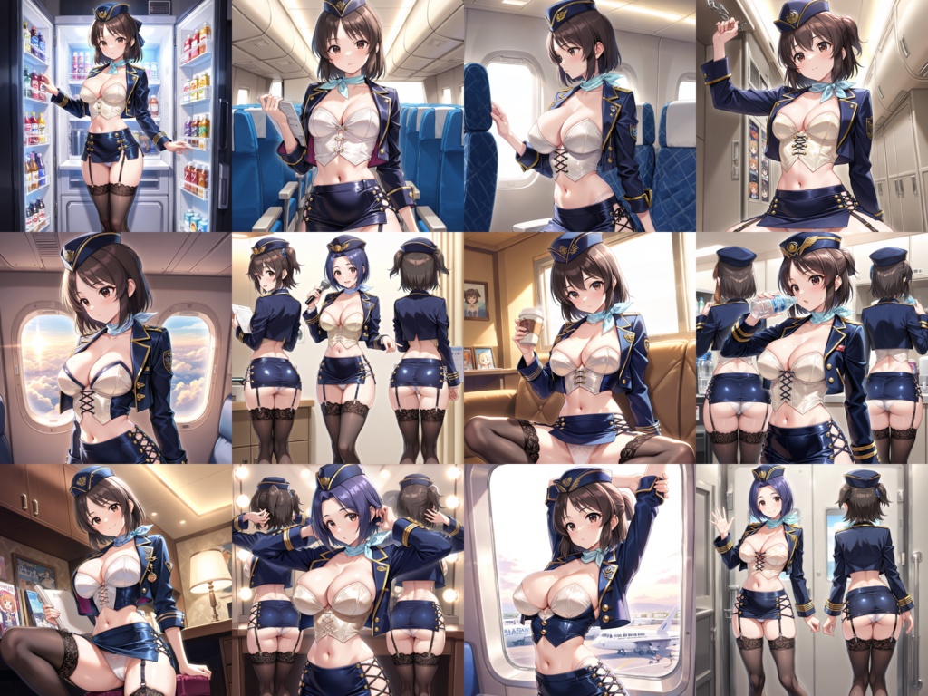 【Anima Base】世界のフライトアテンダント制服・超ミニ&フェティッシュ衣装250種プロンプト集