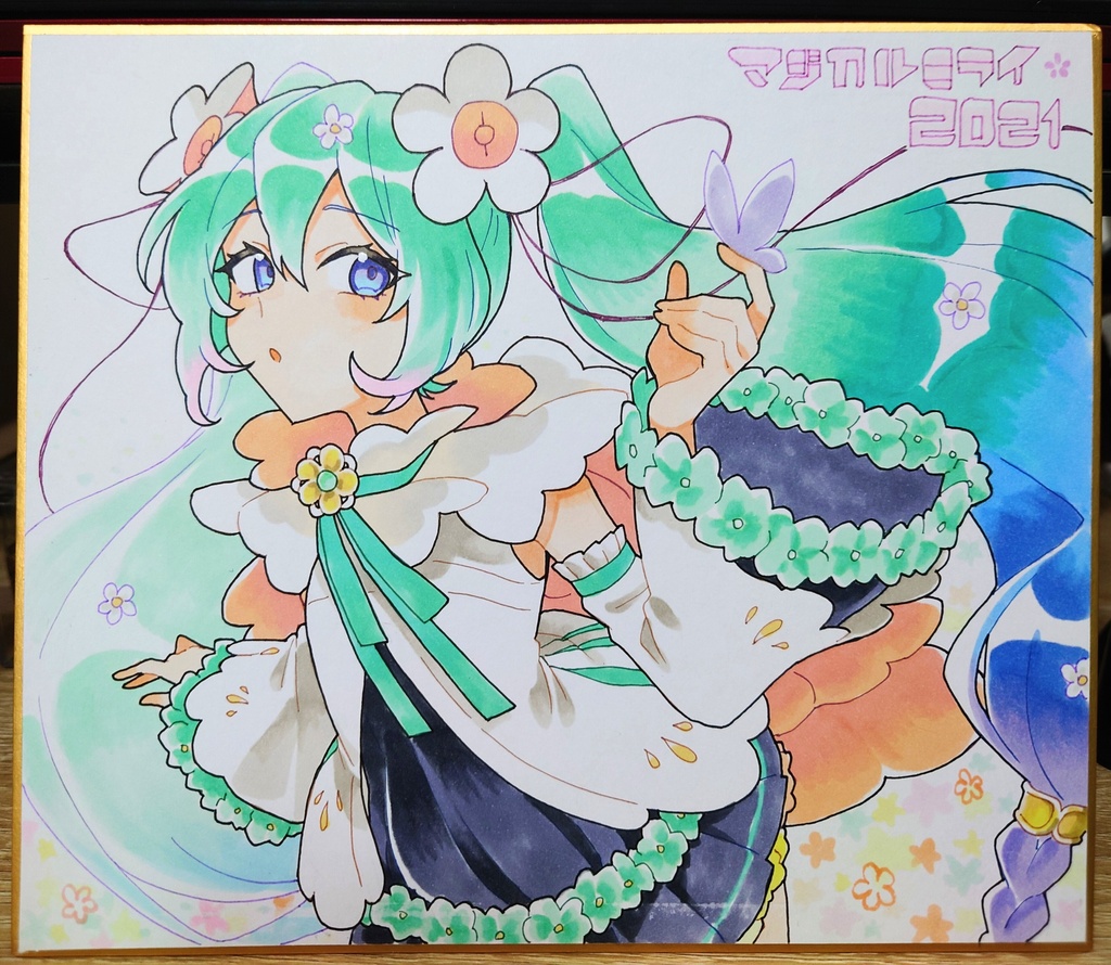 初音ミク フルカラー色紙