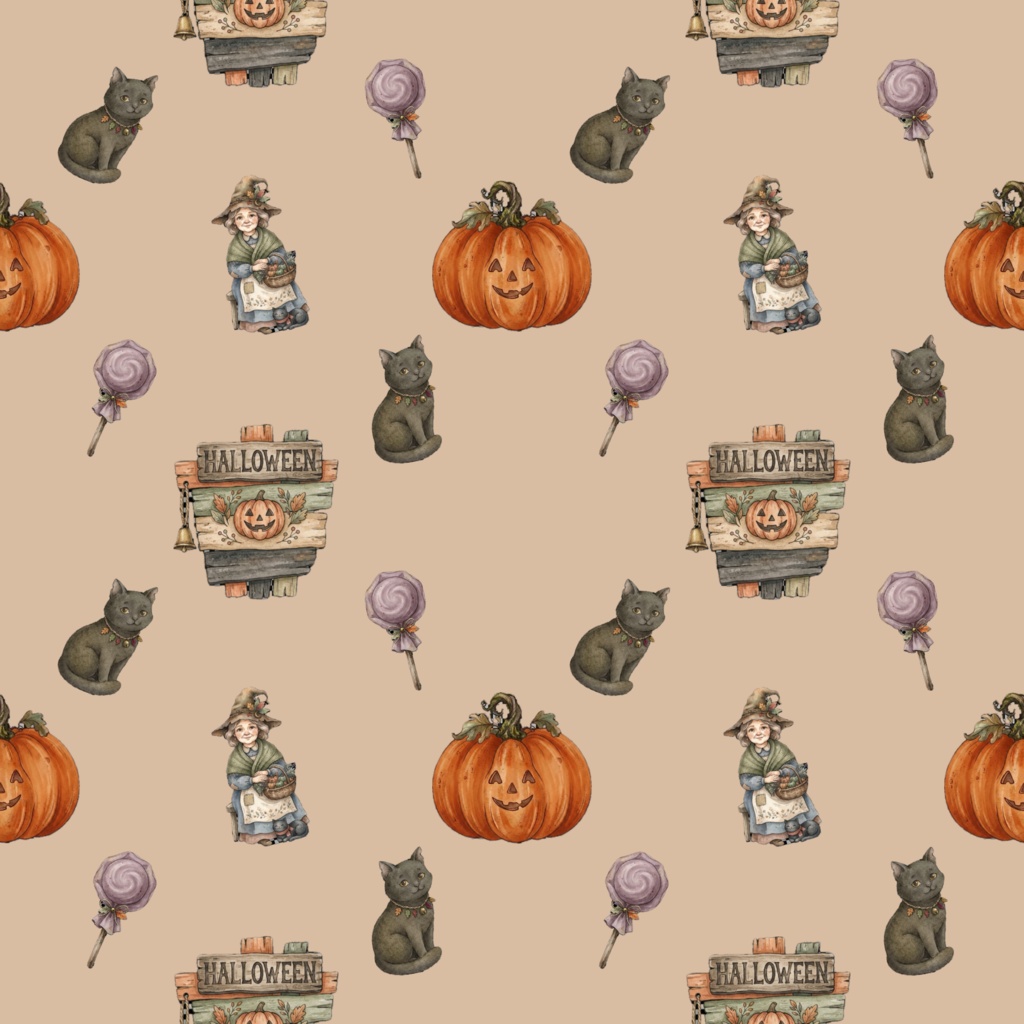 ハロウィンデジタルペーパー　3枚セット