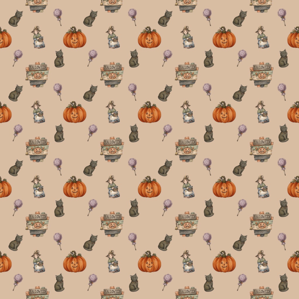 ハロウィンデジタルペーパー　3枚セット