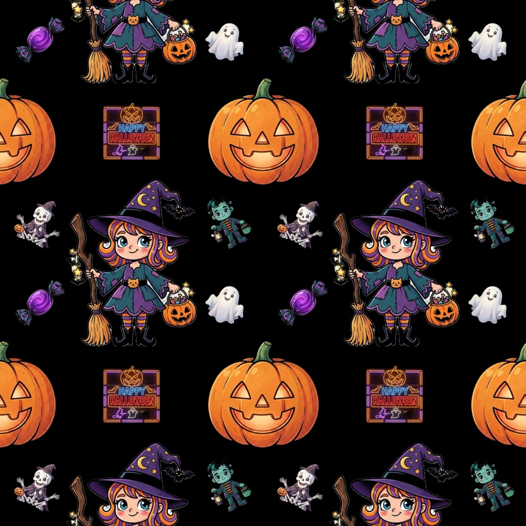 ハロウィンのデジタルペーパー 6枚セット
