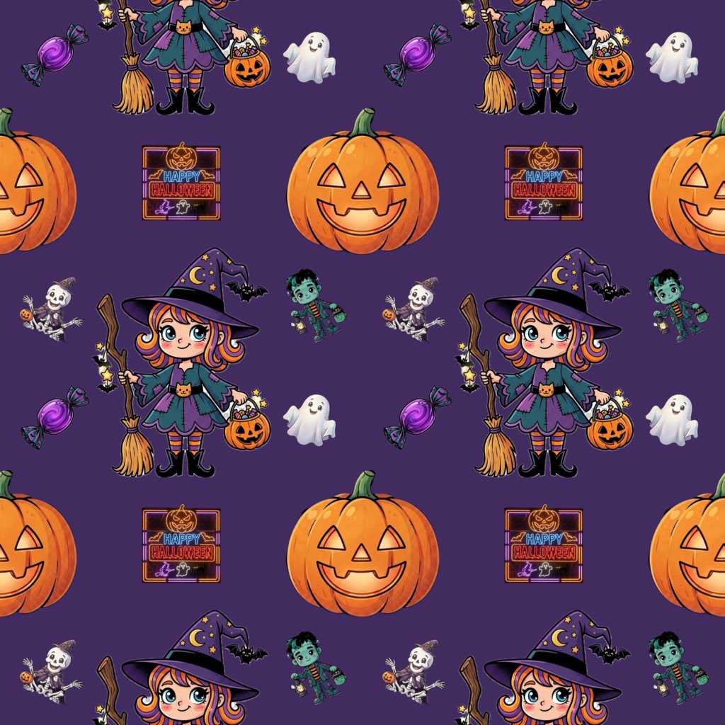 ハロウィンのデジタルペーパー 6枚セット