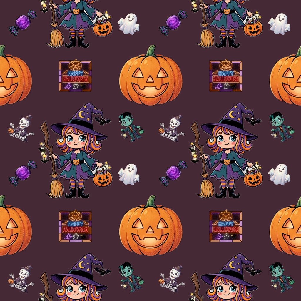 ハロウィンのデジタルペーパー 6枚セット