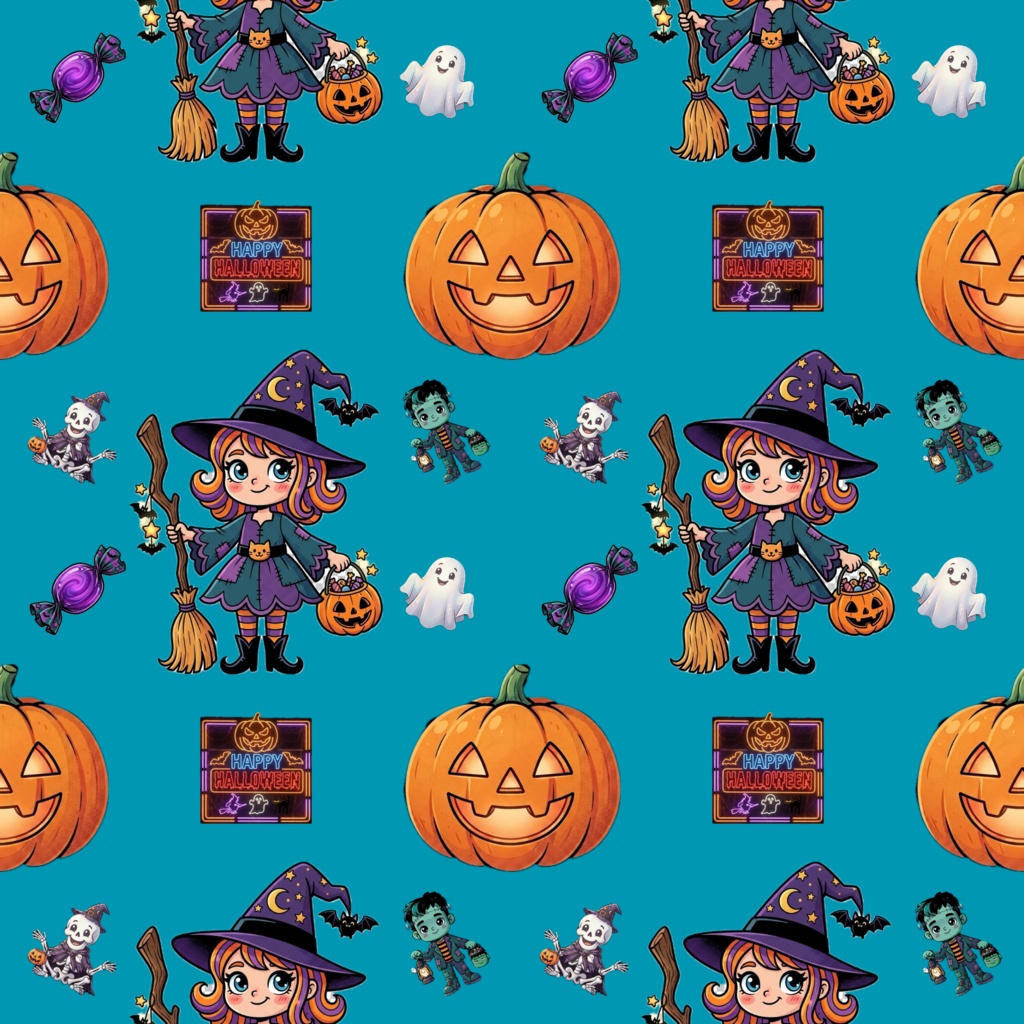 ハロウィンのデジタルペーパー 6枚セット