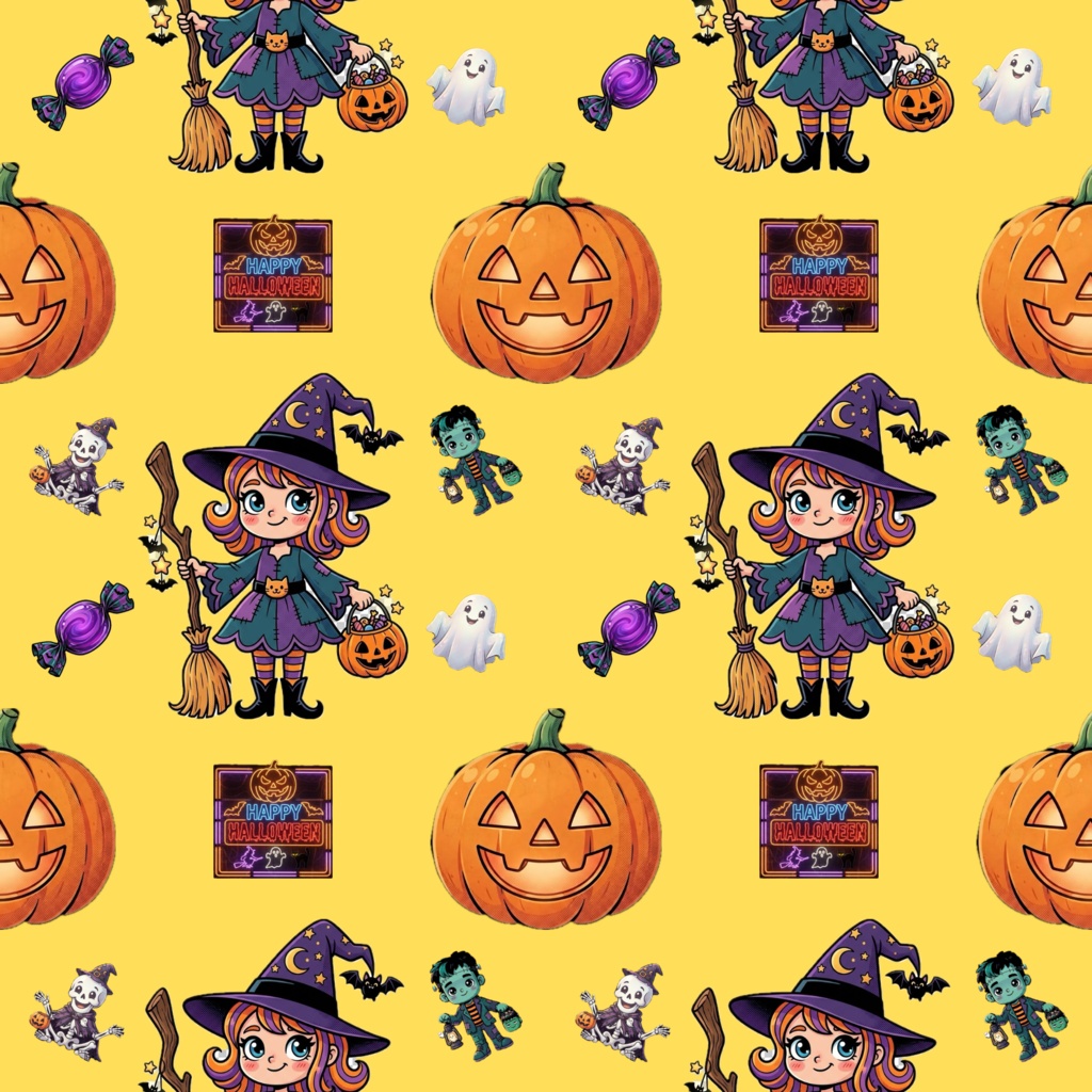 ハロウィンのデジタルペーパー　6枚セット