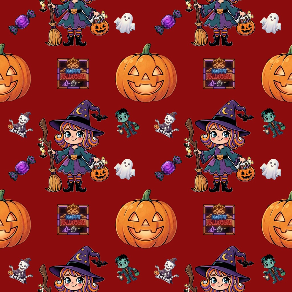 ハロウィンのデジタルペーパー 6枚セット