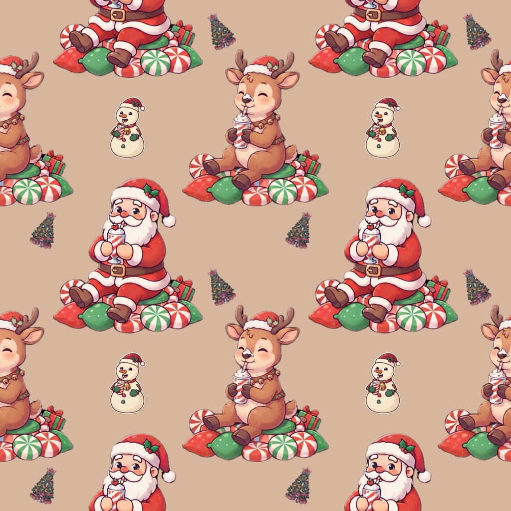 クリスマスのデジタルペーパー 5枚セット
