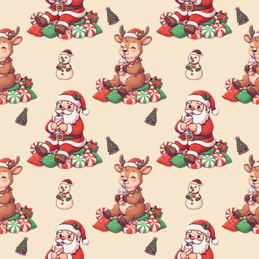 クリスマスのデジタルペーパー　5枚セット