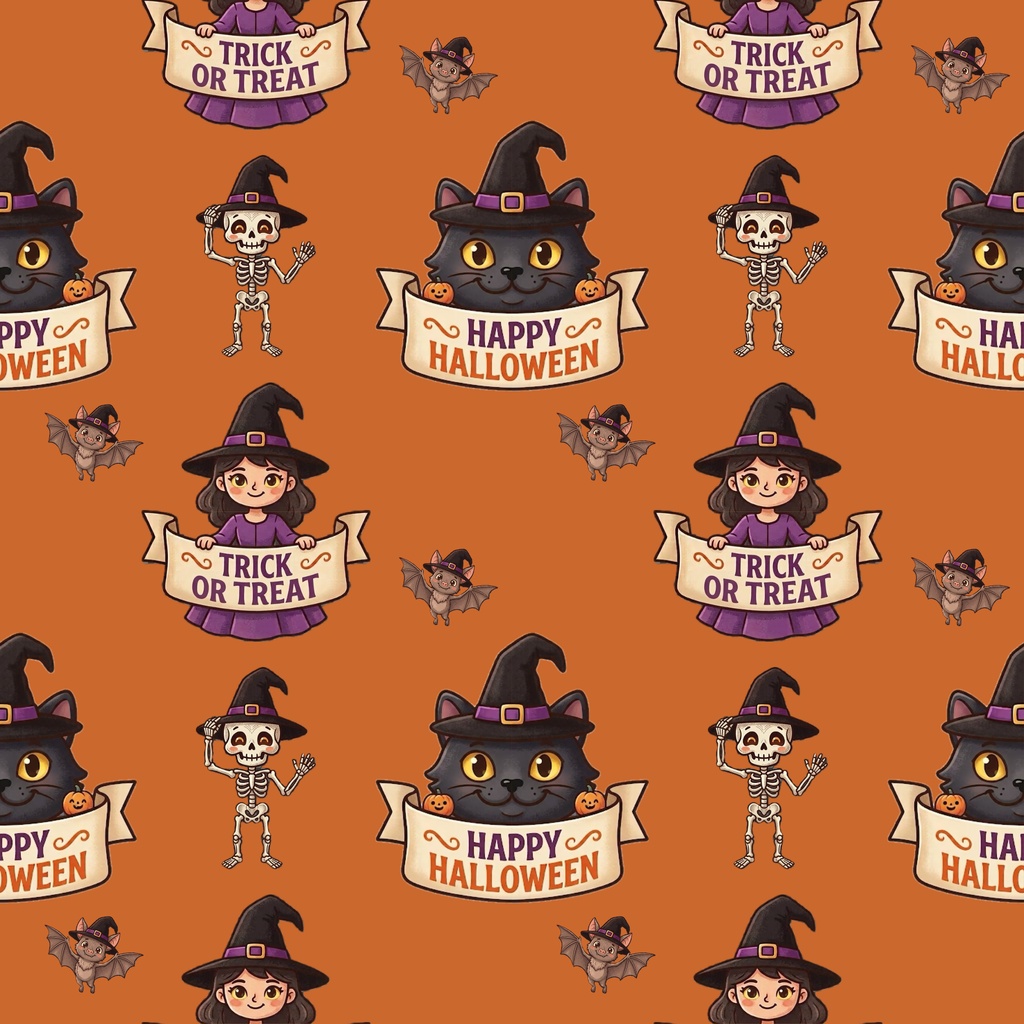 ハロウィンのデジタルペーパー 6枚セット