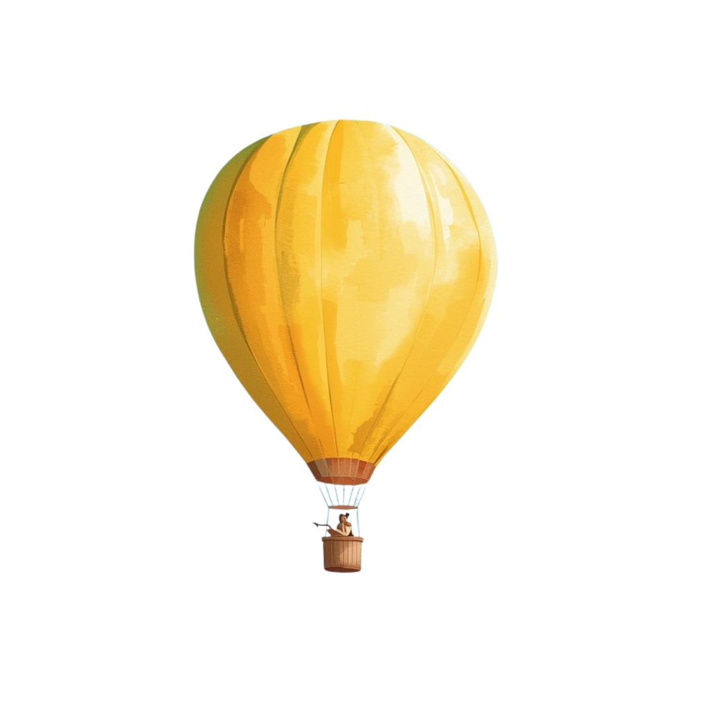 黄色のアンティーク風 水彩旅行クリップアートセット(全9種類/PNG)