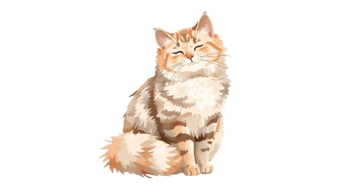 水彩風かわいい猫クリップアートセット(PNG/10種類)