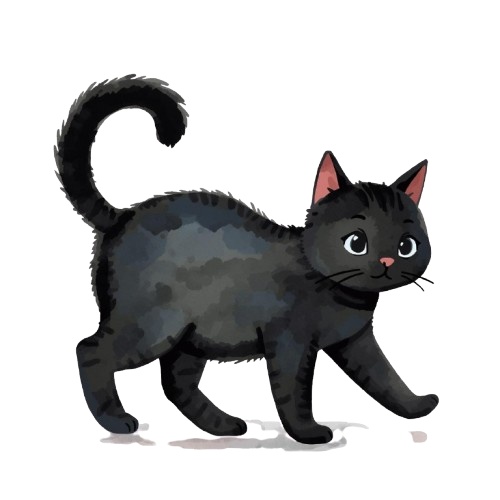 水彩風かわいい猫クリップアートセット(PNG/10種類)