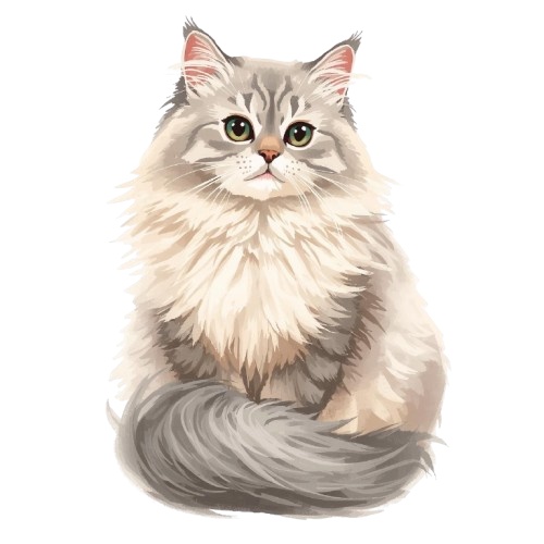 水彩風かわいい猫クリップアートセット(PNG/10種類)