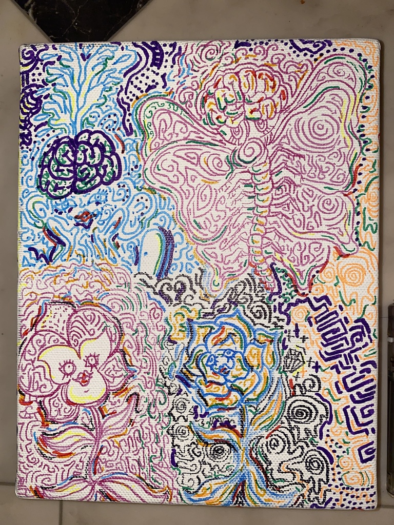 【アクリル絵画】脳の作り方
