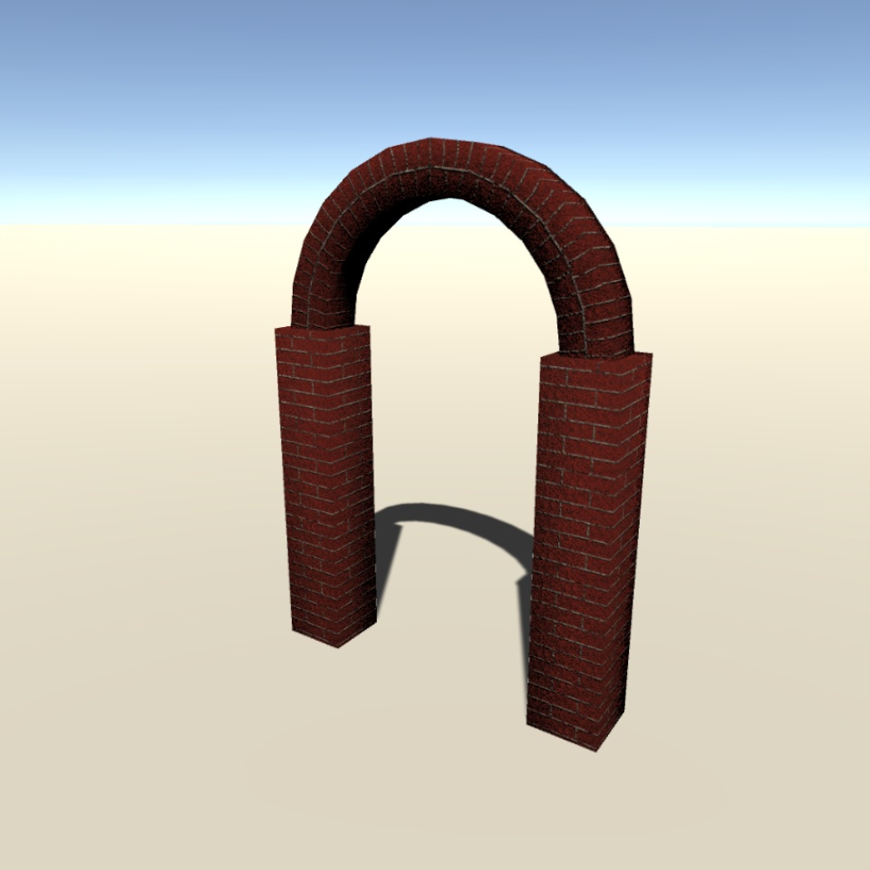 レンガのアーチ、柱、壁