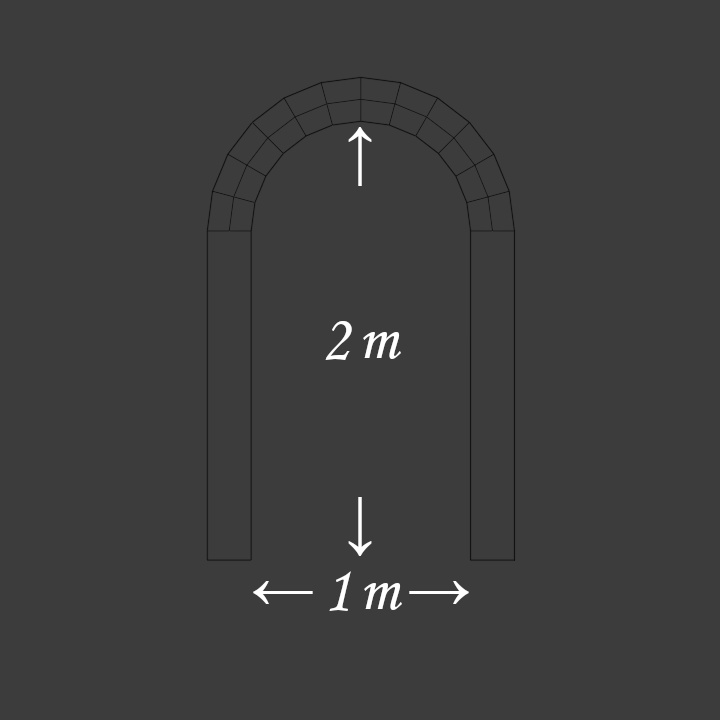レンガのアーチ、柱、壁
