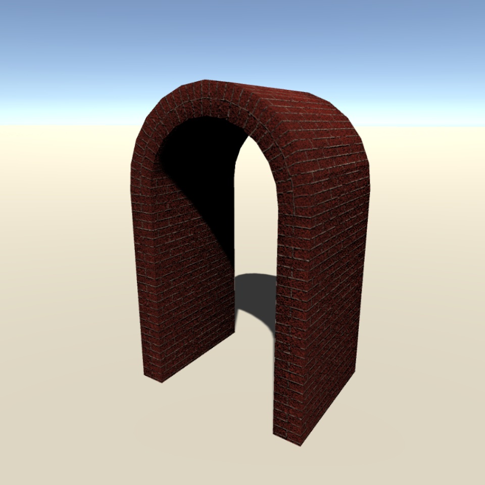 レンガのアーチ、柱、壁