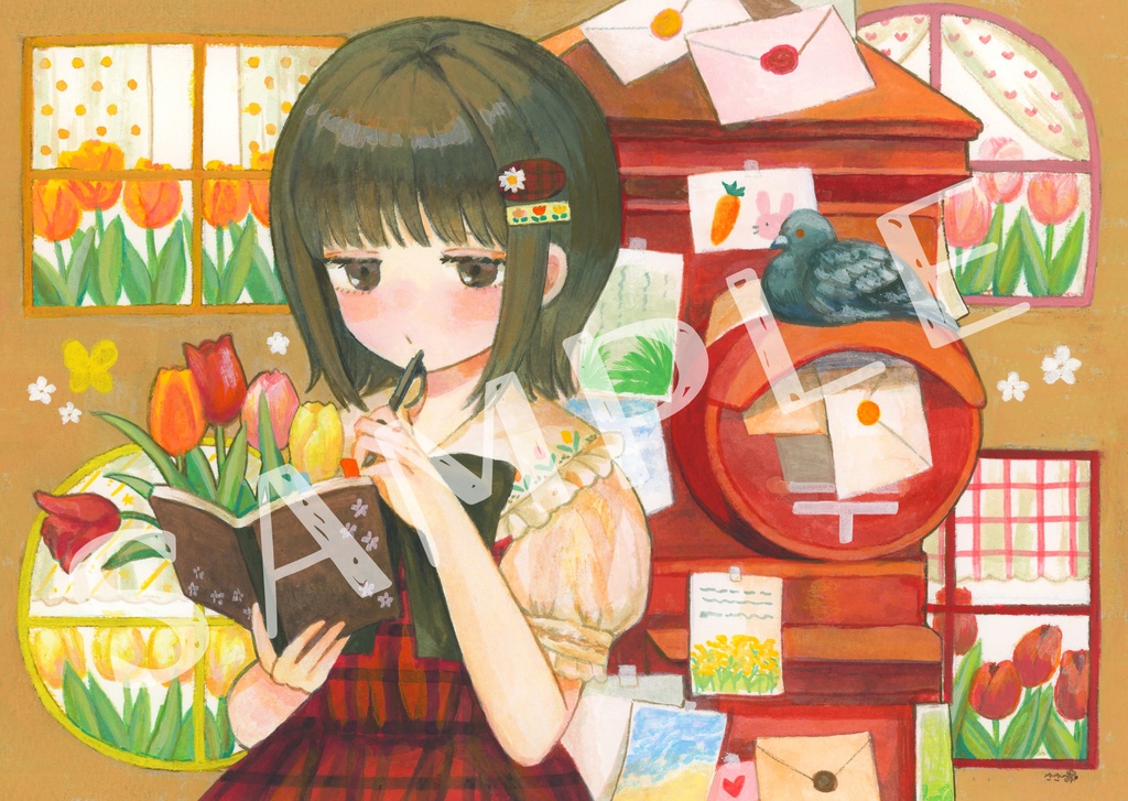 原画「チューリップのように色めく心」