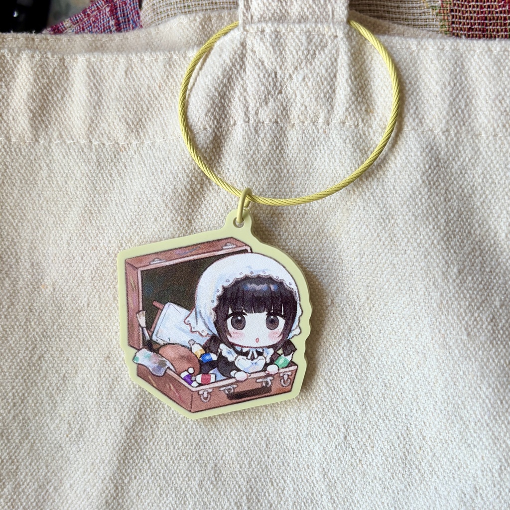 天使ちゃんとメイドさんのミニアクリルキーホルダー