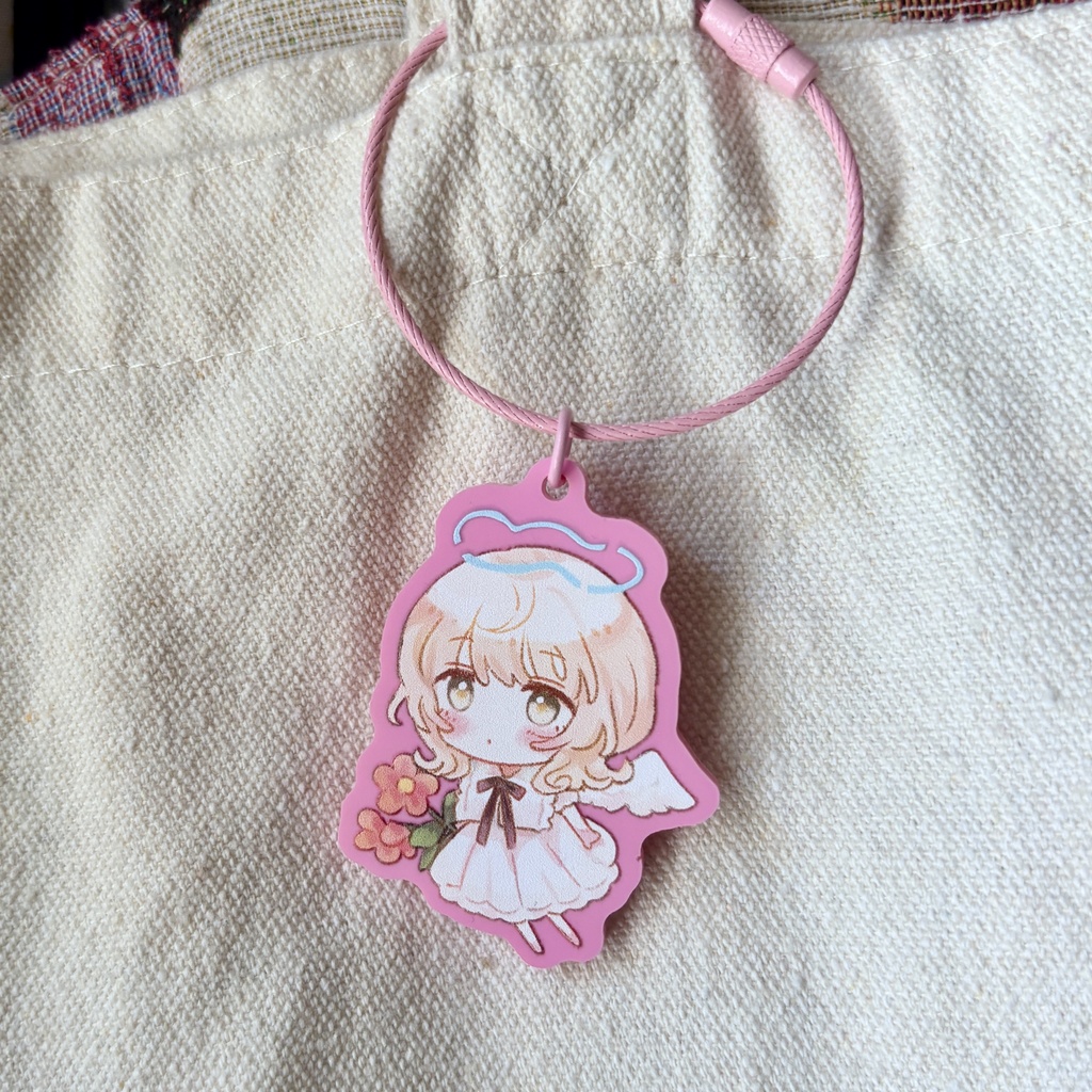 天使ちゃんとメイドさんのミニアクリルキーホルダー