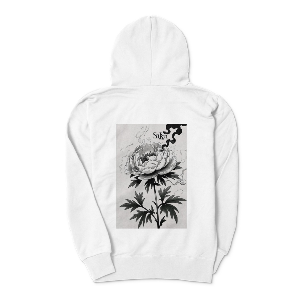 ジップパーカー(牡丹)WHITE