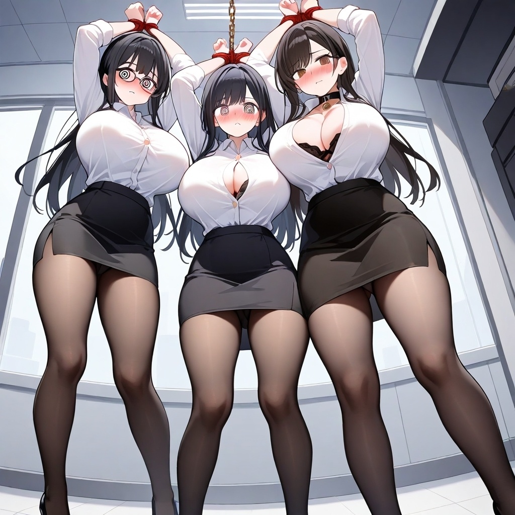 フェチコレVol.53 吊り上げ拘束された巨乳OLたち(黒髪ロング眼鏡メイン)【総枚数250枚】