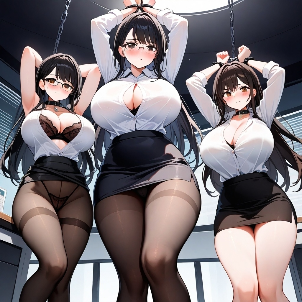 フェチコレVol.53 吊り上げ拘束された巨乳OLたち(黒髪ロング眼鏡メイン)【総枚数250枚】