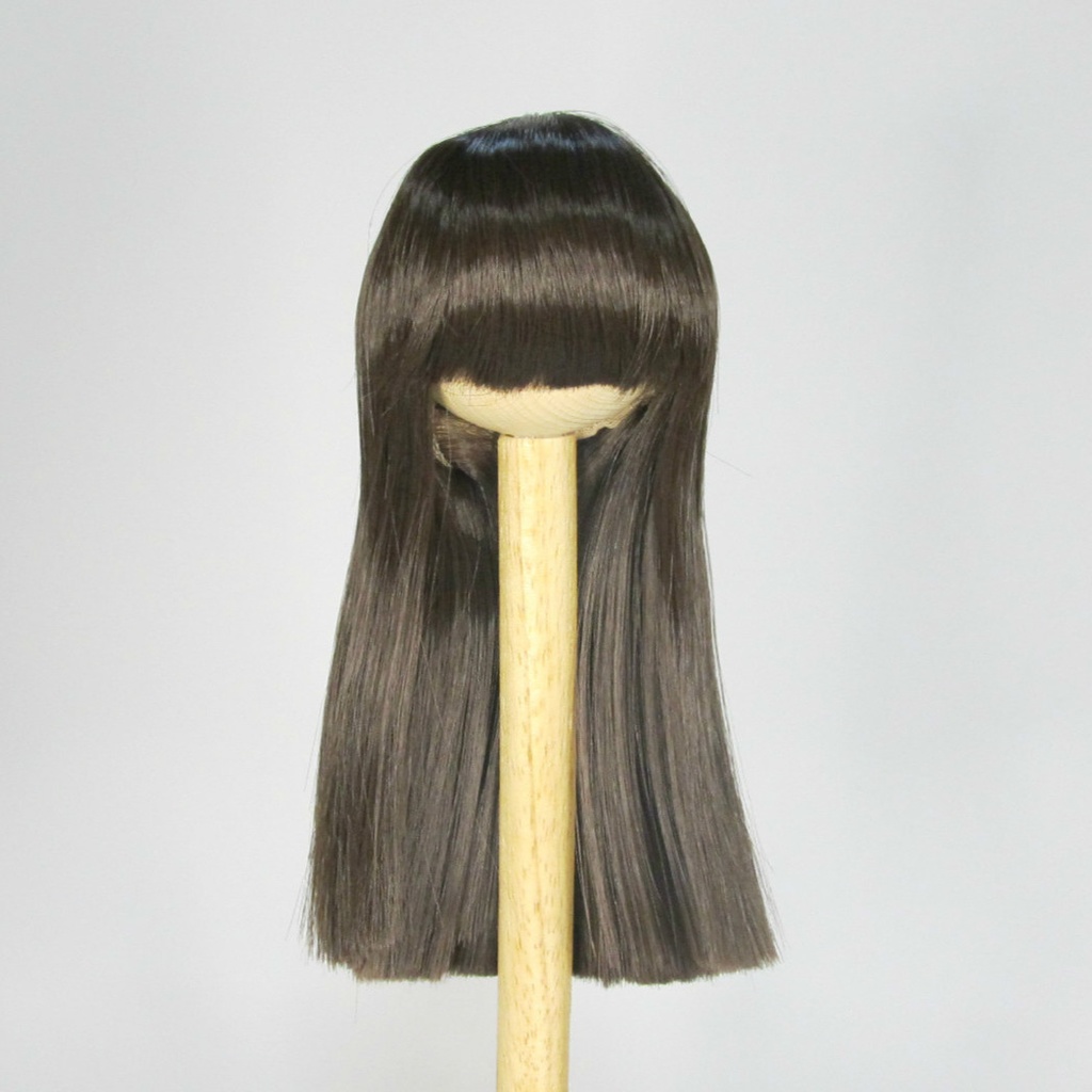 ドールウィッグ 8-9インチ セミロング ダークブラウン