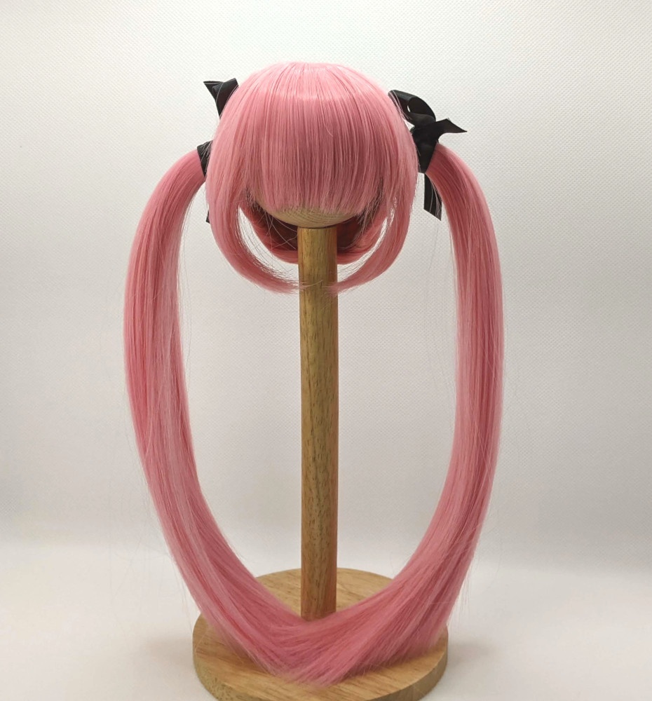 ドールウィッグ 8-9インチ ロングツインテール ピンク