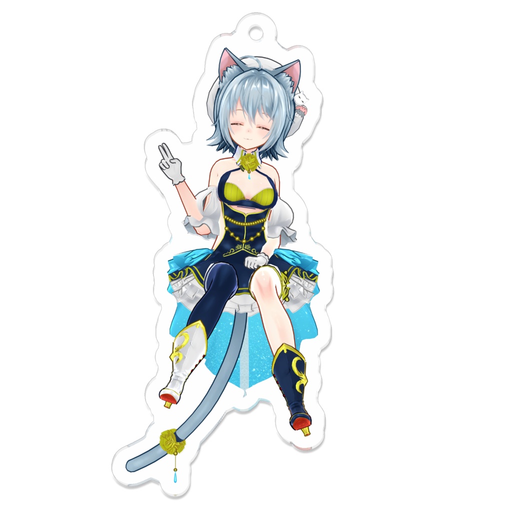 アオイイオリ３Dアクリルキーホルダー～にっこり～