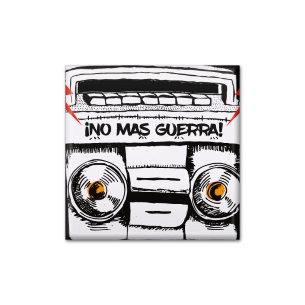 No Mas Guerra - No More War スクエア缶バッジ