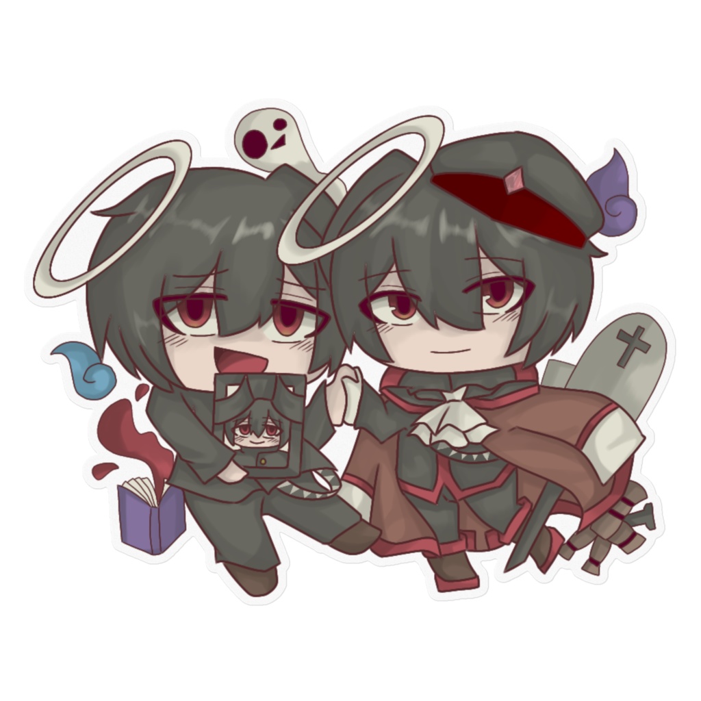 【らゅ家 死人組】田中くんと田中くん暗黒騎士ステッカー
