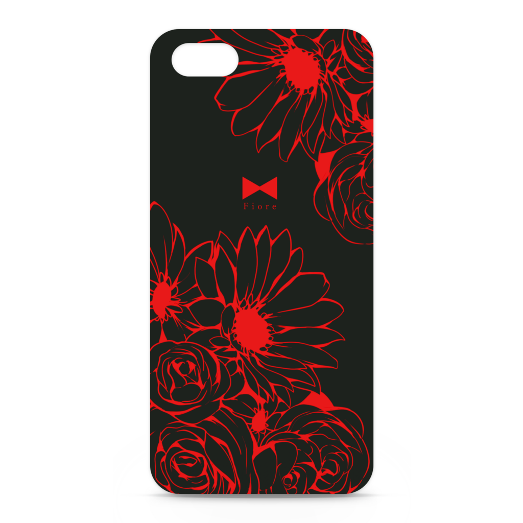 【黒×赤】iPhoneケース5/5s/SE/...