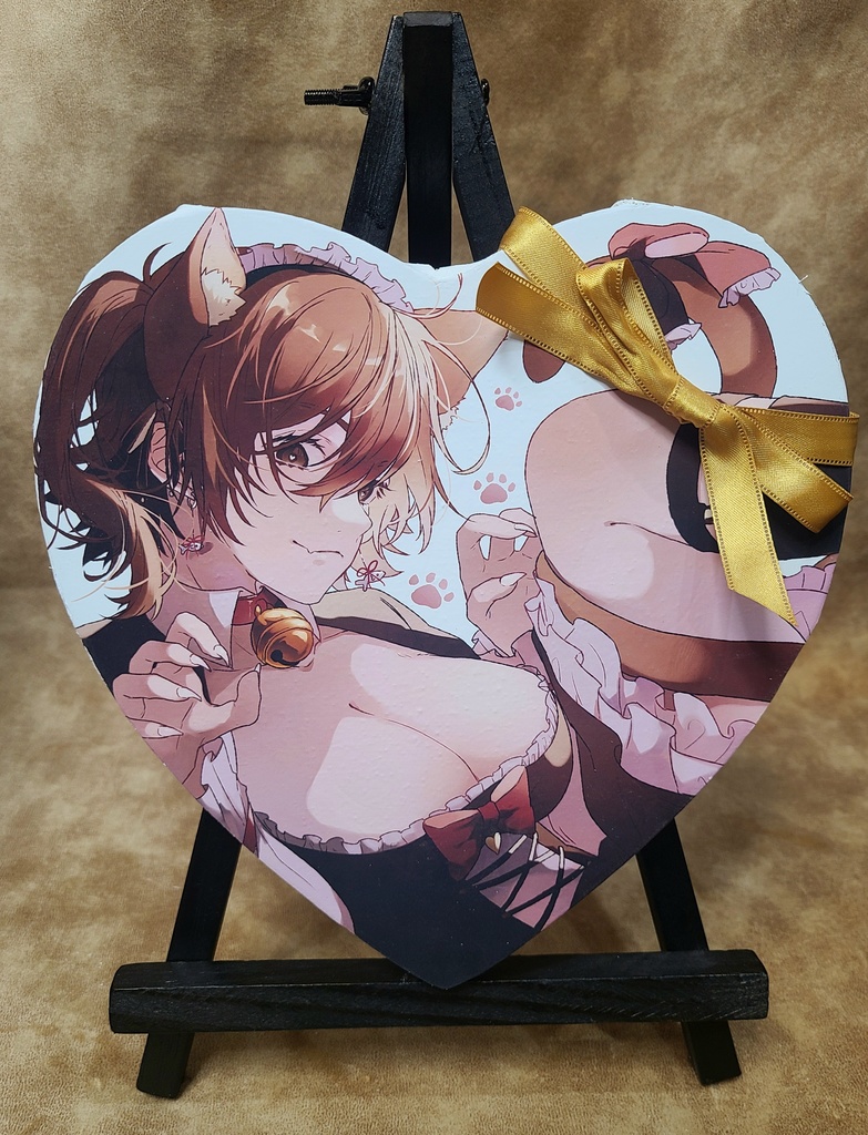 ハート形キャンバスプリント【イーゼル付き】