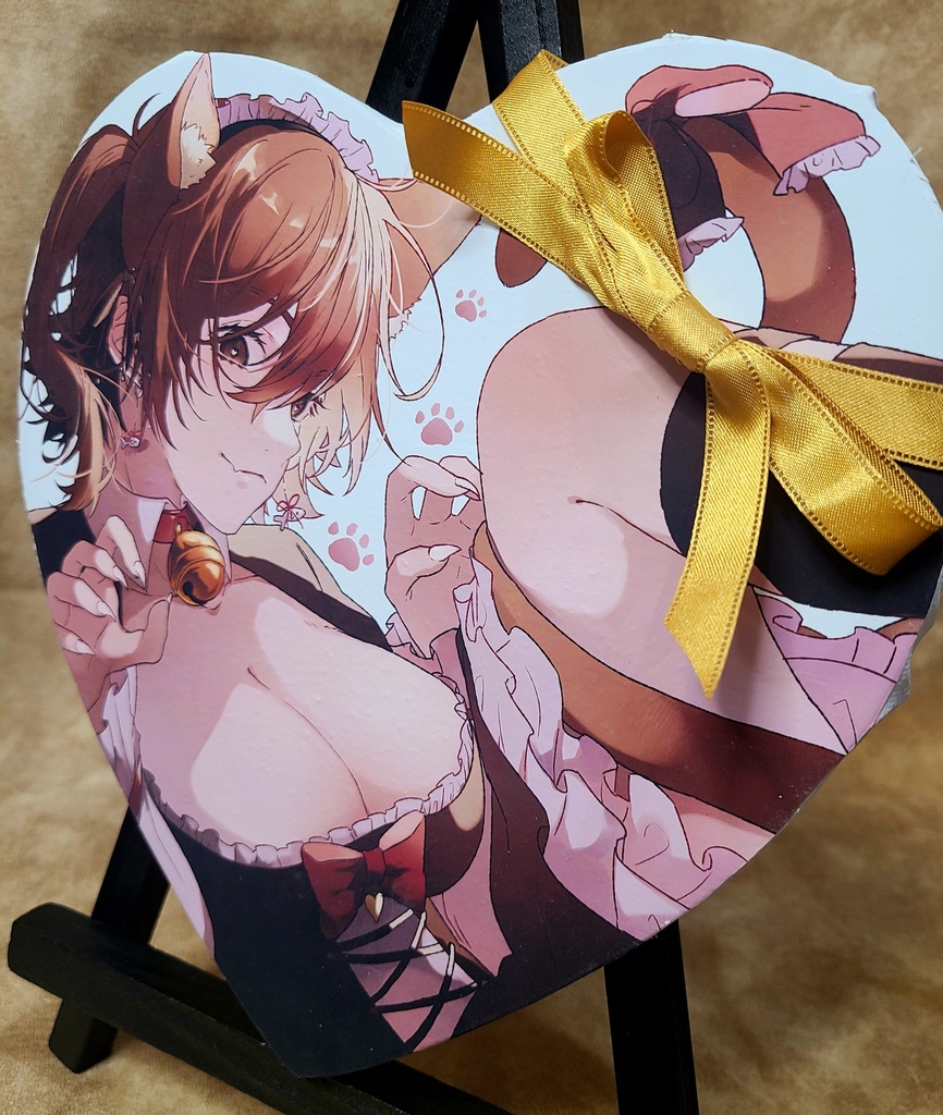 ハート形キャンバスプリント【イーゼル付き】