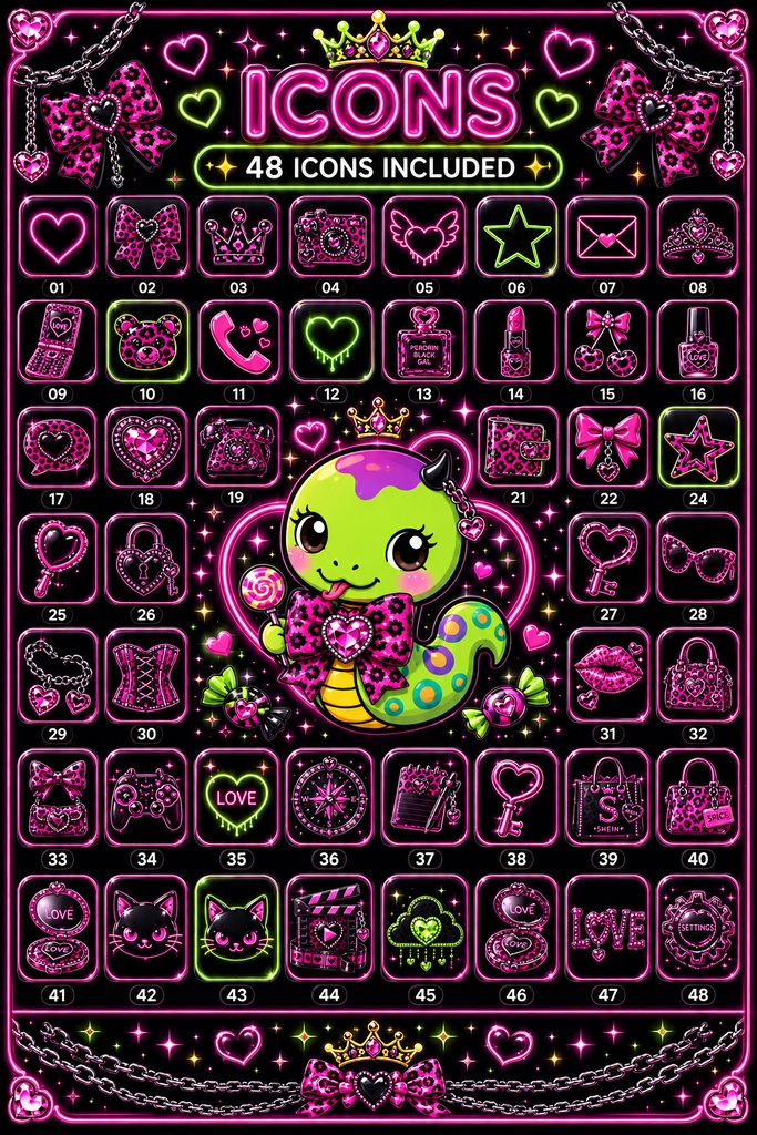 💚 PERORIN BLACK CANDY 💚 iPhone Home Screen Theme ✨74 Items Included✨
