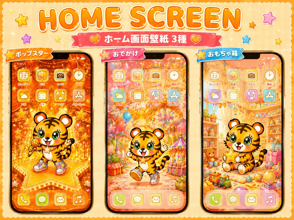 🧡とらぴ POP STAR HOME🧡 〜きらポップホーム画面きせかえセット〜
